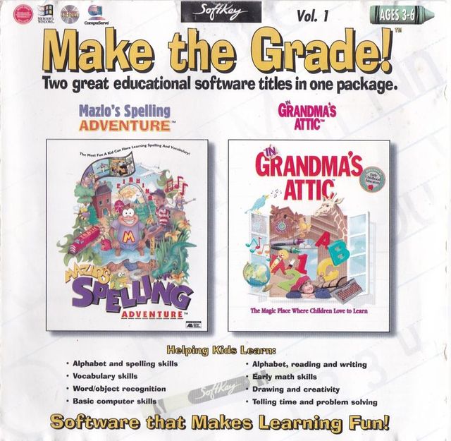 Game cover: Make The Grade! Vol. 1: Mazlo's Spelling / Grandma's Attic