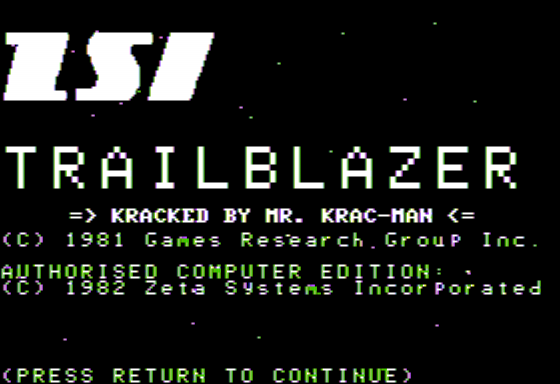 Game cover: Trailblazer