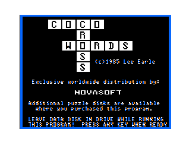 Game cover: Coco Crosswords