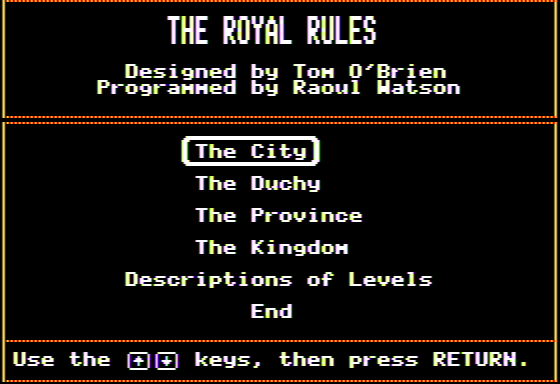 Game cover: The Royal Rules