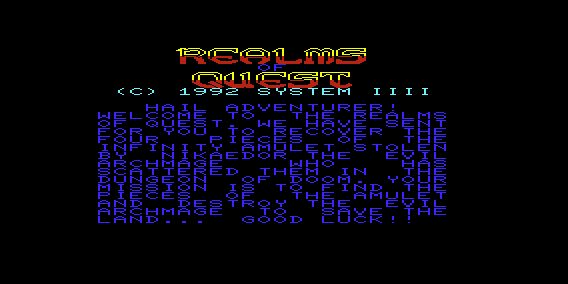 Game cover: Realms of Quest